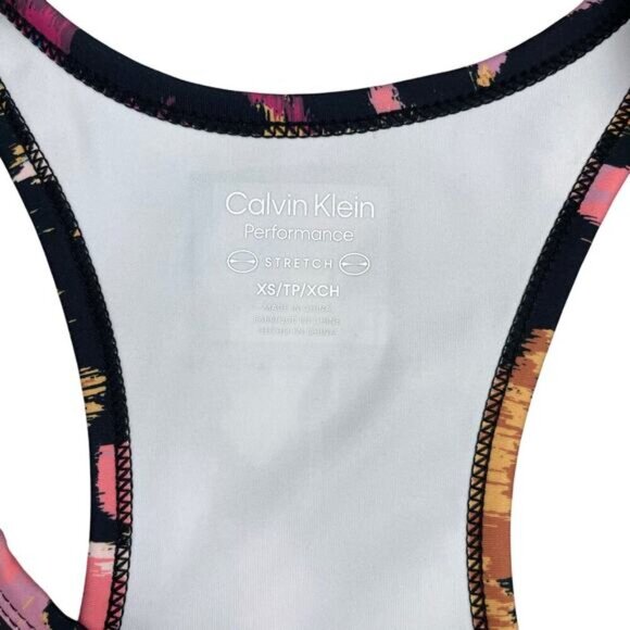 NWT CALVIN KLEIN Performance Stretch Active Printed Top Sz XS - Picture 3 of 5